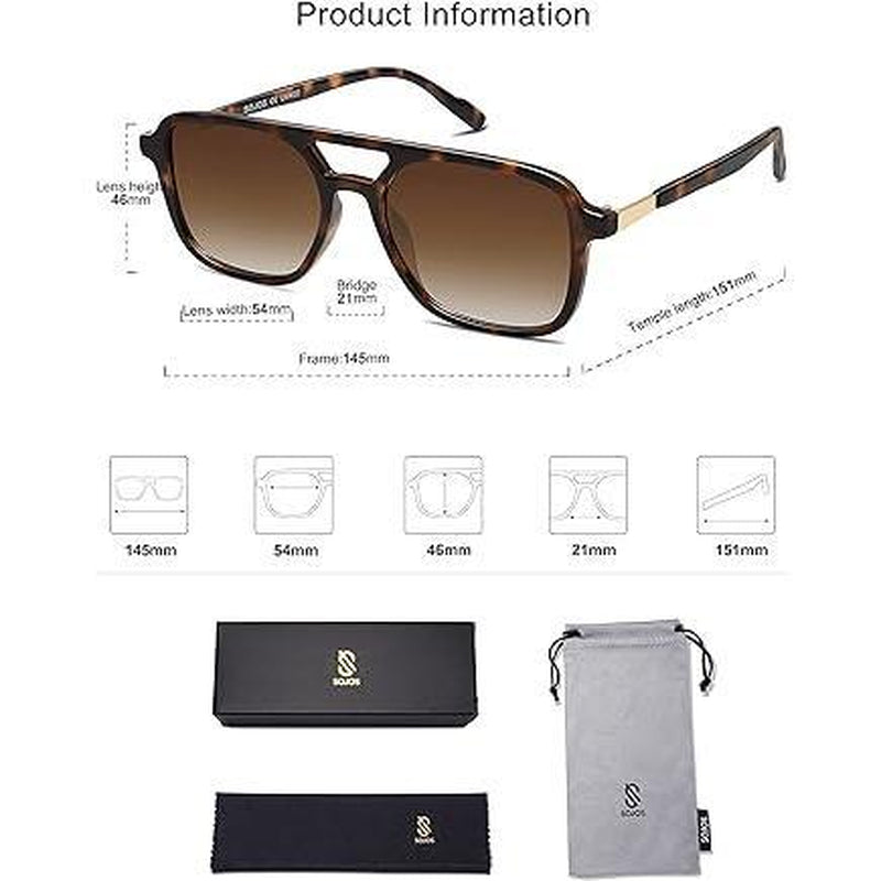 SOJOS Retro Aviator Sunglasses for Women Men,Trendy Rectangle Womens Mens Shades Sun Glasses SJ2202