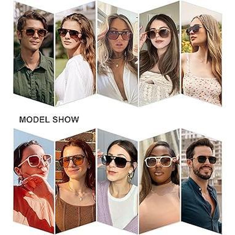 SOJOS Retro Aviator Sunglasses for Women Men,Trendy Rectangle Womens Mens Shades Sun Glasses SJ2202