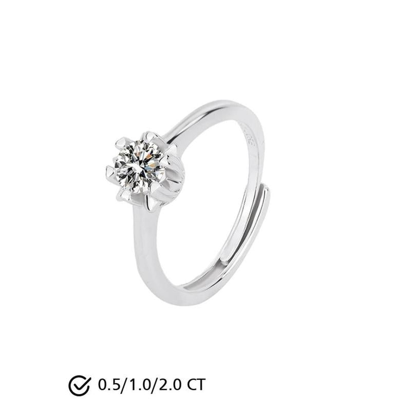 Bling Star Moissanite Ring S925 0.5/1.0/2.0 CT - round Cut - Lore Jewelry