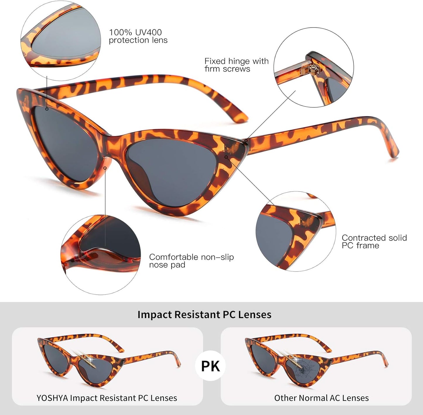 Cat Eye Sunglasses Plastic Frame