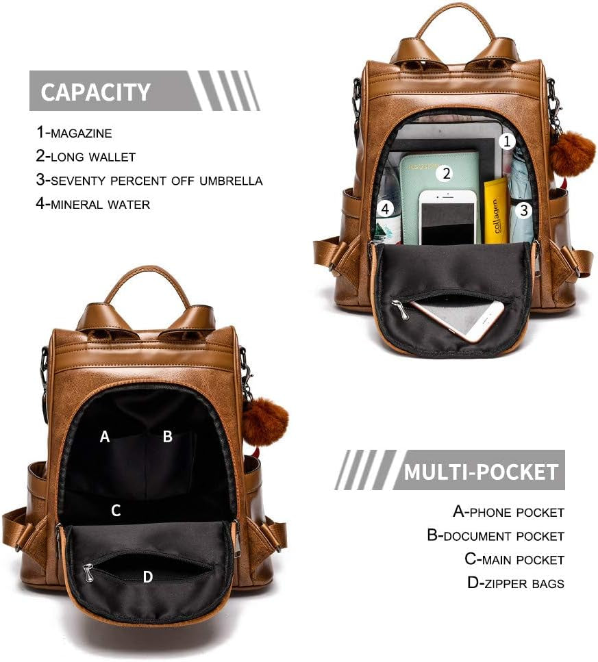 Anti-Theft Casual Shoulder Leather Bag 