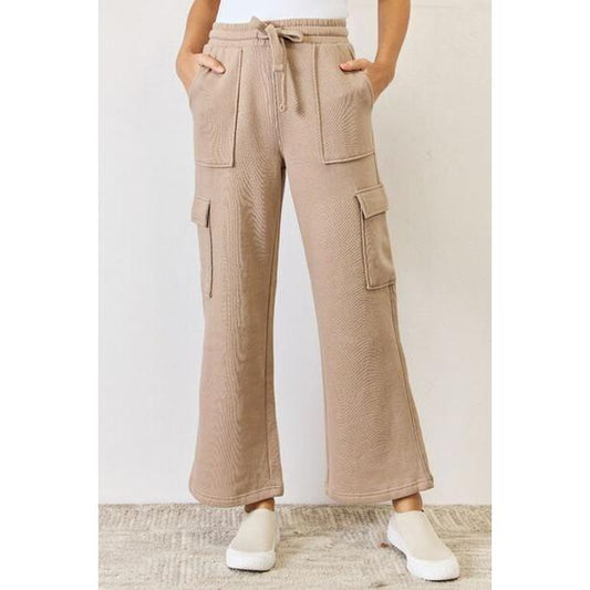 High Waist Cargo Wide Leg Pants