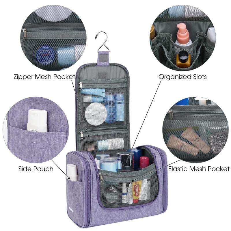 WANDF Large Hanging Toiletry Bag Travel Cosmetic Makeup Organizer Water-Resistant Shower Bathroom Bag