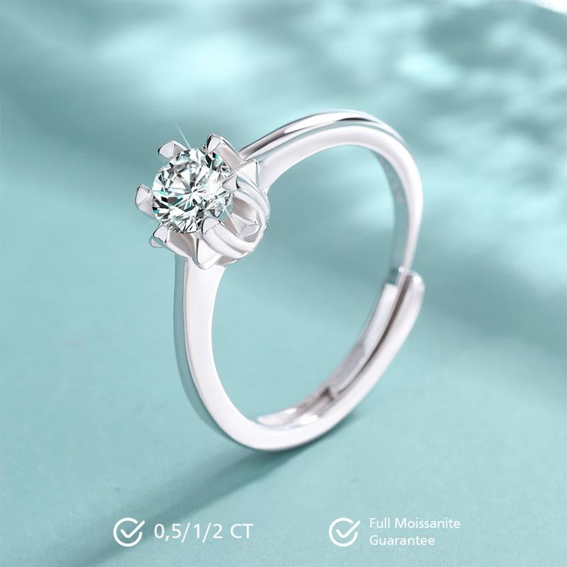 Bling Star Moissanite Ring S925 0.5/1.0/2.0 CT - round Cut - Lore Jewelry