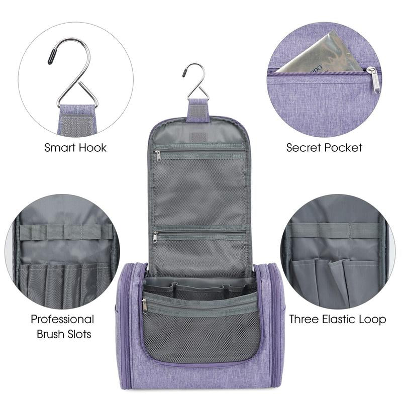 WANDF Large Hanging Toiletry Bag Travel Cosmetic Makeup Organizer Water-Resistant Shower Bathroom Bag