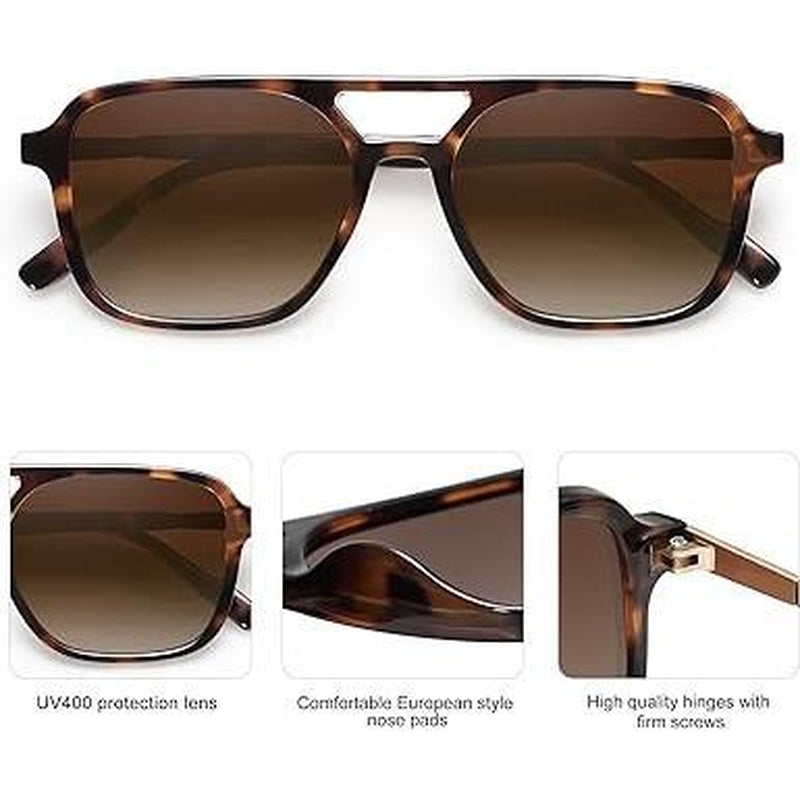SOJOS Retro Aviator Sunglasses for Women Men,Trendy Rectangle Womens Mens Shades Sun Glasses SJ2202