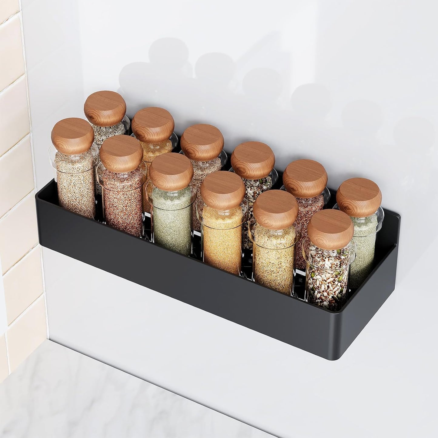Magnetic Spice Rack , Kitchen Organizer and Storage Shelf