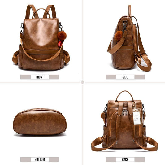 Anti-Theft Casual Shoulder Leather Bag 