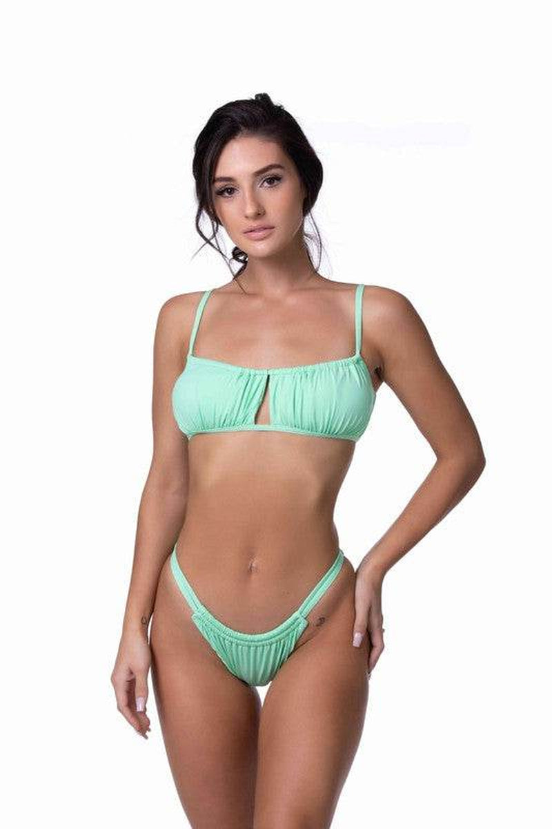 SOLID BANDEAU BIKINI SET