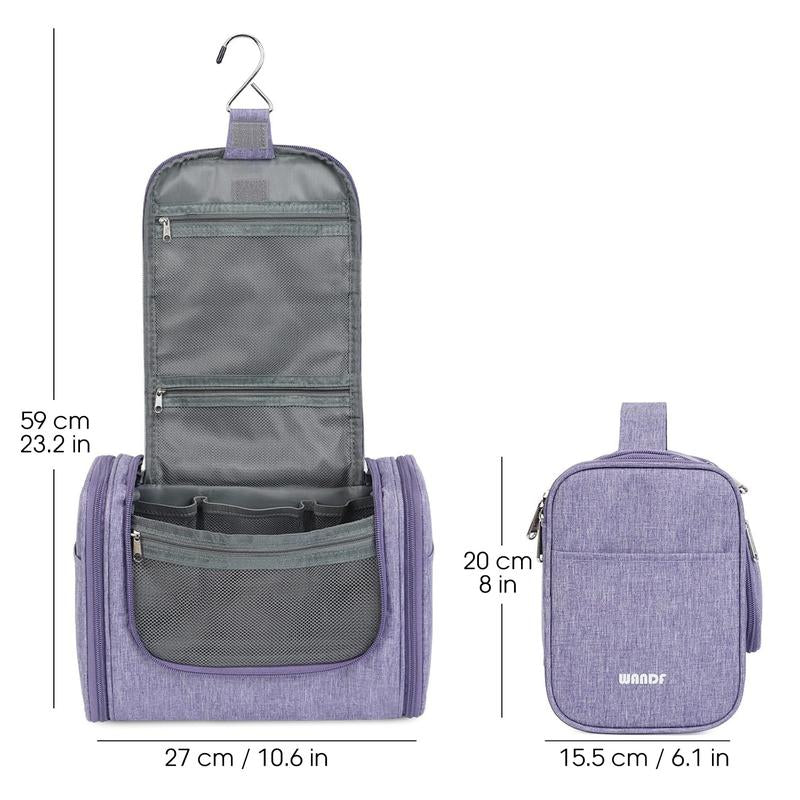 WANDF Large Hanging Toiletry Bag Travel Cosmetic Makeup Organizer Water-Resistant Shower Bathroom Bag